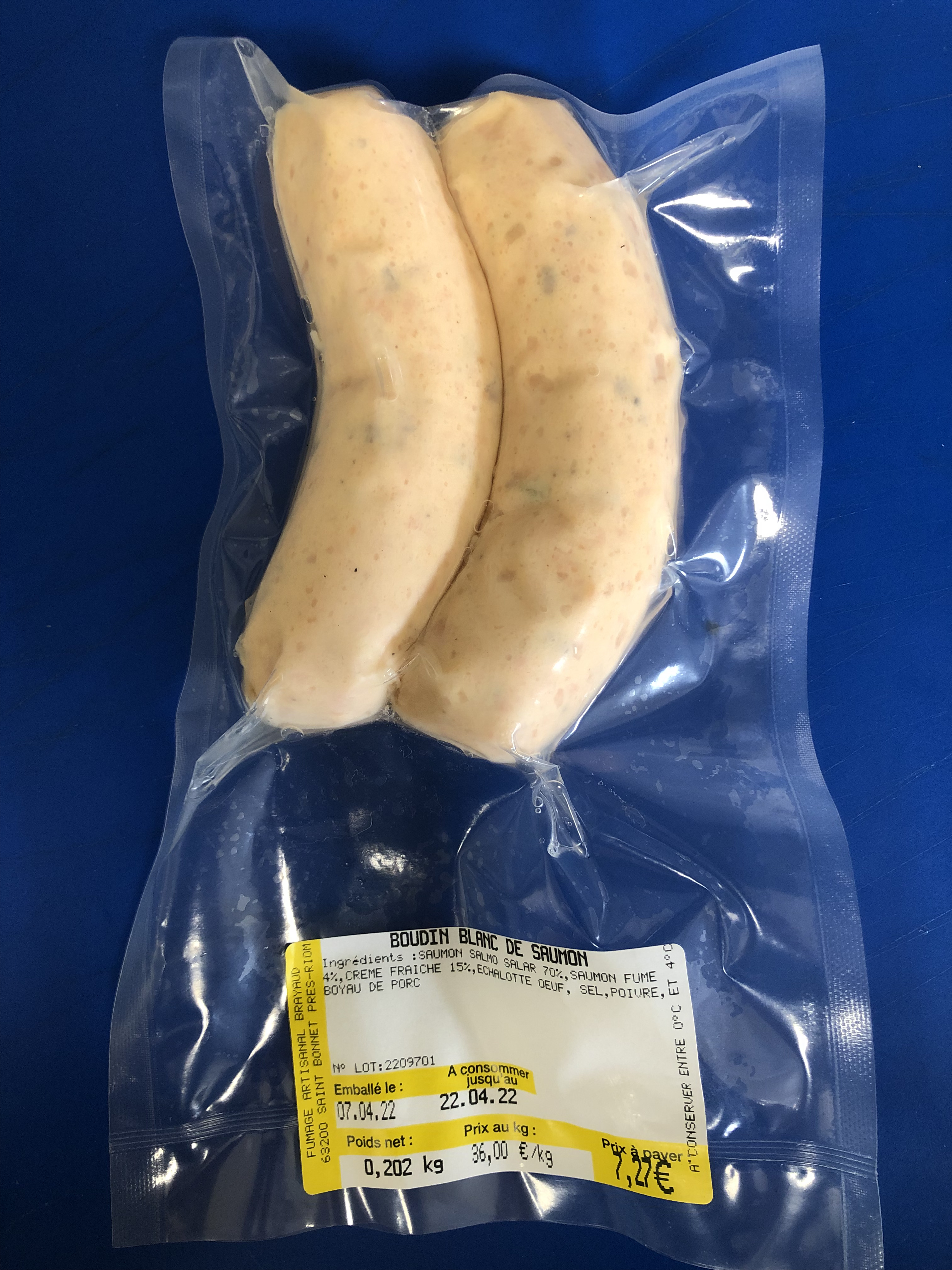 Boudin blanc de saumon Boudin blanc de saumon